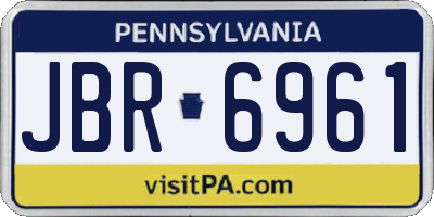 PA license plate JBR6961