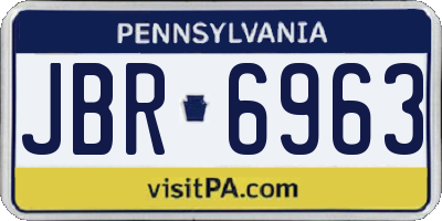 PA license plate JBR6963