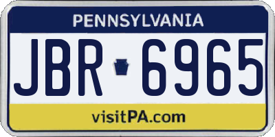 PA license plate JBR6965