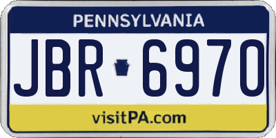 PA license plate JBR6970