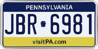 PA license plate JBR6981