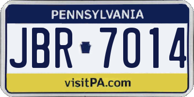 PA license plate JBR7014
