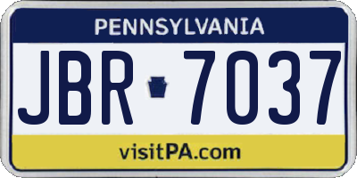 PA license plate JBR7037