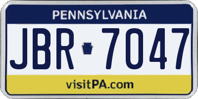 PA license plate JBR7047