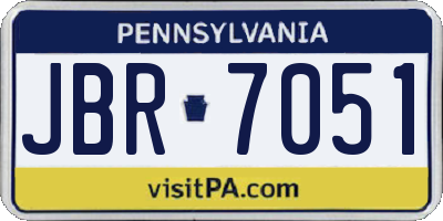 PA license plate JBR7051