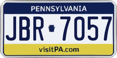 PA license plate JBR7057
