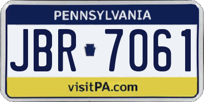 PA license plate JBR7061