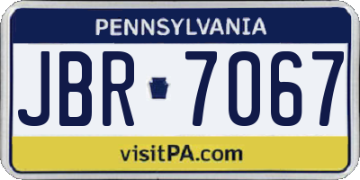 PA license plate JBR7067