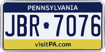 PA license plate JBR7076