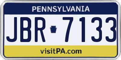PA license plate JBR7133