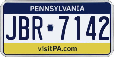 PA license plate JBR7142
