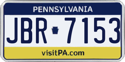 PA license plate JBR7153