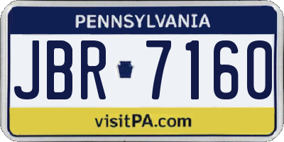 PA license plate JBR7160