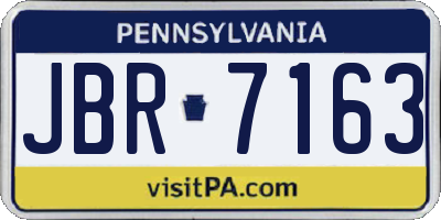 PA license plate JBR7163