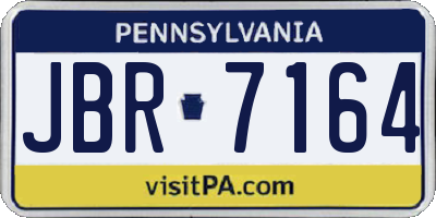 PA license plate JBR7164