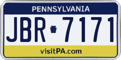 PA license plate JBR7171