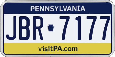 PA license plate JBR7177