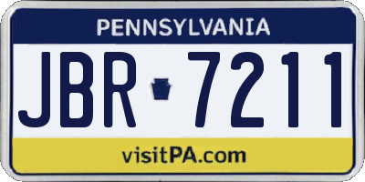 PA license plate JBR7211