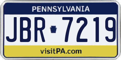 PA license plate JBR7219