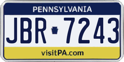 PA license plate JBR7243
