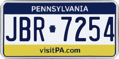 PA license plate JBR7254
