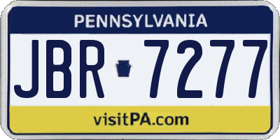 PA license plate JBR7277