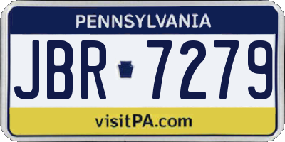 PA license plate JBR7279
