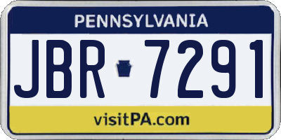 PA license plate JBR7291