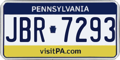 PA license plate JBR7293