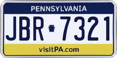 PA license plate JBR7321