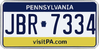 PA license plate JBR7334