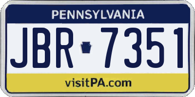 PA license plate JBR7351