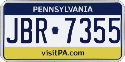 PA license plate JBR7355