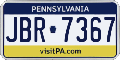 PA license plate JBR7367