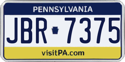 PA license plate JBR7375