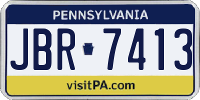 PA license plate JBR7413