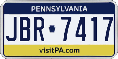 PA license plate JBR7417
