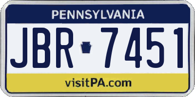 PA license plate JBR7451