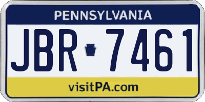 PA license plate JBR7461