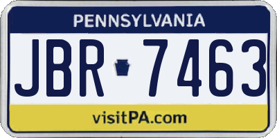 PA license plate JBR7463