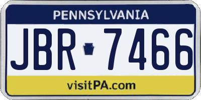 PA license plate JBR7466