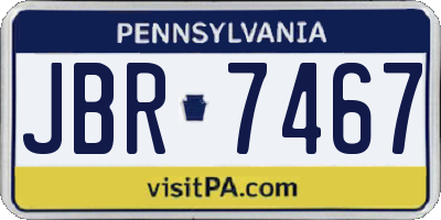 PA license plate JBR7467