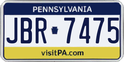 PA license plate JBR7475