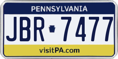 PA license plate JBR7477