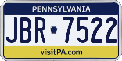 PA license plate JBR7522