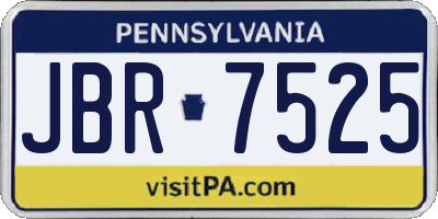 PA license plate JBR7525
