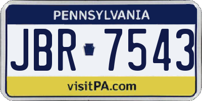 PA license plate JBR7543