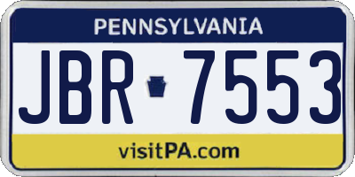 PA license plate JBR7553