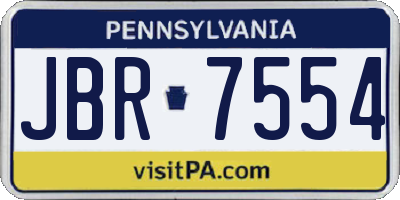 PA license plate JBR7554
