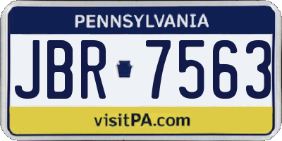 PA license plate JBR7563